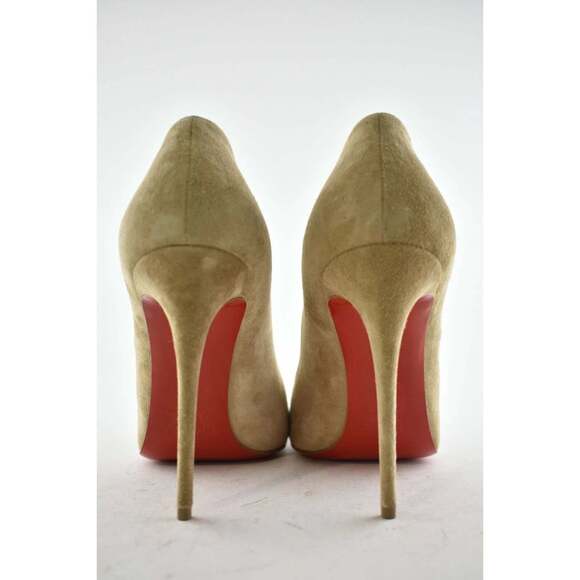 Christian Louboutin Pigalle Follies 100 Nocciola Nude Beige Suede Heel Pump 42 - Picture 7 of 9